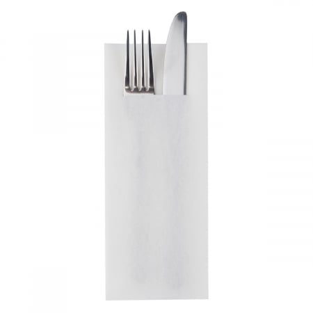 Linclass, PRÉMIUM MINŐSÉG - Evőeszköz-tartó szalvéta Linclass Világos – Fehér (Fehér) / 40 × 33 cm / 75 db