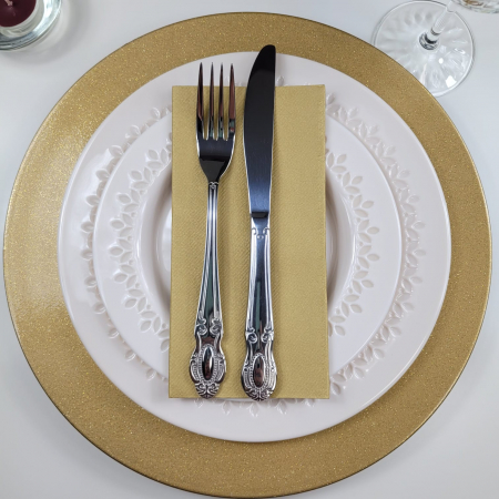 Linclass ultra prémium szalvéták, arany, 40 × 40 cm, hajtogatás 1/8, 12 db [1]