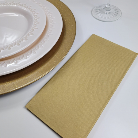 Linclass ultra prémium szalvéták, arany, 40 × 40 cm, hajtogatás 1/8, 12 db [5]