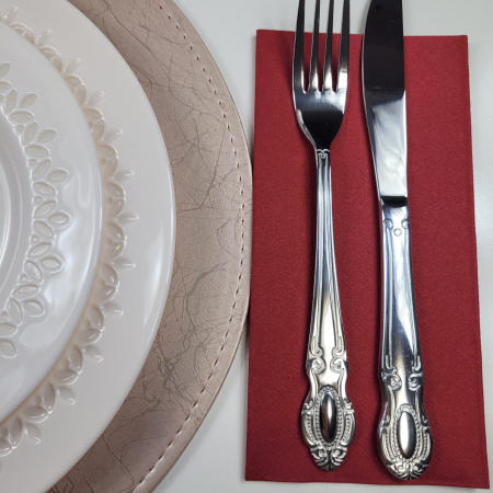 Linclass ultra prémium szalvéták, bordó/vörösbor, 40 × 40 cm, hajtogatás 1/8, 12 db [4]