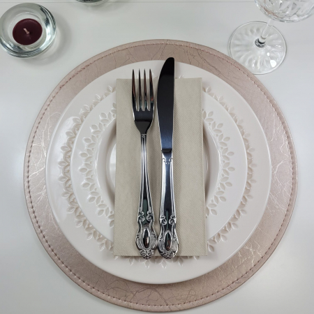 Linclass ultra prémium szalvéták, Pebble Stone (bézs pasztell), 40 × 40 cm, hajtogatás 1/8, 12 db [1]