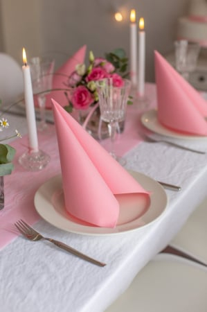 Szalvéták asztali ünnepi Linclass Világos – Rózsaszín (Rózsaszín) / 40 × 40 cm / 50 db [10]