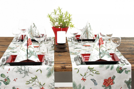 Asztali futó - Karacsonyi asztalfuto, Linclass - Amaryllis / 40 × 24 cm / 1 db