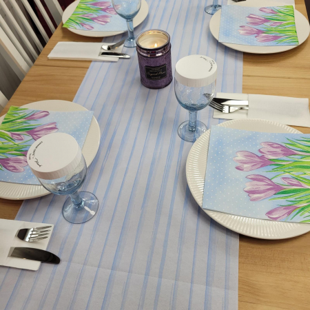 Asztali futó, Linclass Stripes (babakék) / 40 cm × 24 m / 1 tekercs [4]