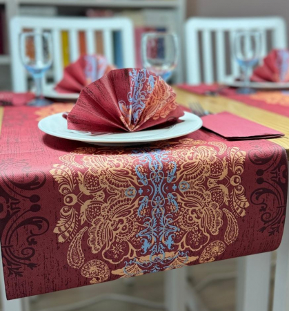 Asztali futó - Asztali futó/alátét, Linclass Ellen (bordó) / 40 cm × 4,8 m / 1 tekercs