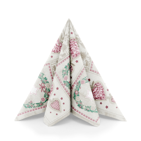 Karacsonyi unnepi szalvetak – Rendelesre - Unnepi Linclass asztali szalvetak Szilveszterre/Ujevre - Benita / 40 × 40 cm / 50 db