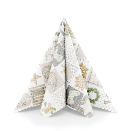 Karacsonyi unnepi szalvetak – Rendelesre - Unnepi Linclass asztali szalvetak Szilveszterre/Ujevre - Candy / 40 × 40 cm / 50 db