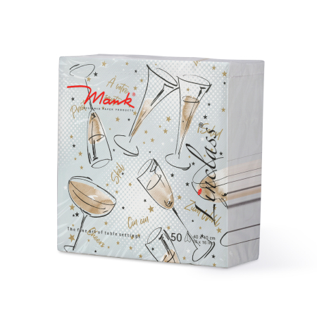 Unnepi Linclass asztali szalvetak Szilveszterre/Ujevre - Cheers / 40 × 40 cm / 50 db [2]