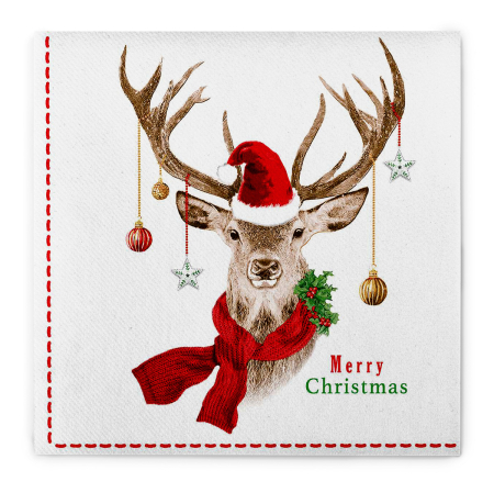 Karacsonyi unnepi szalvetak – Rendelesre - Unnepi Linclass asztali szalvetak Szilveszterre/Ujevre - Janosch / 40 × 40 cm / 50 db