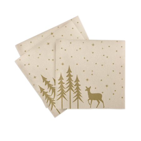 Karacsonyi unnepi szalvetak – Rendelesre - Unnepi Linclass asztali szalvetak Szilveszterre/Ujevre - Liane pebble stone / 40 × 40 cm / 50 db