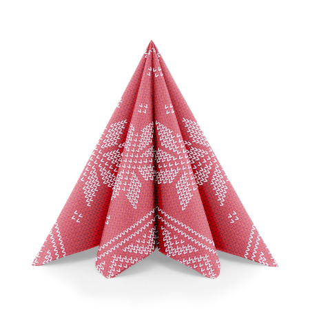 Karacsonyi unnepi szalvetak – Rendelesre - Unnepi Linclass asztali szalvetak Szilveszterre/Ujevre - Mick rot-bordeaux / piros-bordo / 40 × 40 cm / 50 db