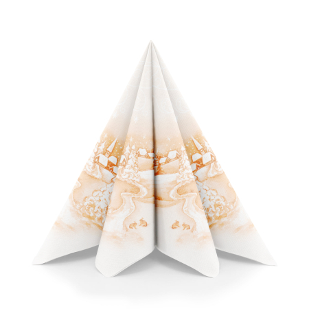 Karacsonyi unnepi szalvetak – Rendelesre - Unnepi Linclass asztali szalvetak Szilveszterre/Ujevre - Silence / 40 × 40 cm / 50 db