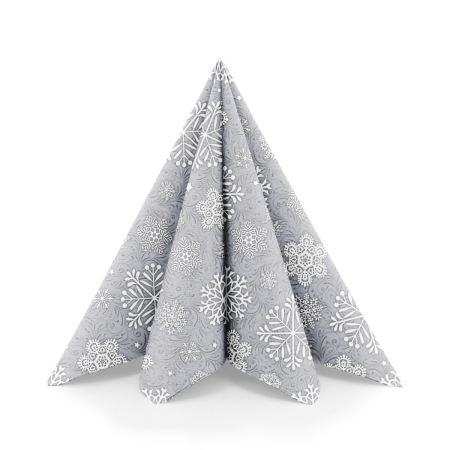 Karacsonyi unnepi szalvetak – Rendelesre - Unnepi Linclass asztali szalvetak Szilveszterre/Ujevre - Steven silbergrau / ezustszurke / 40 × 40 cm / 50 db
