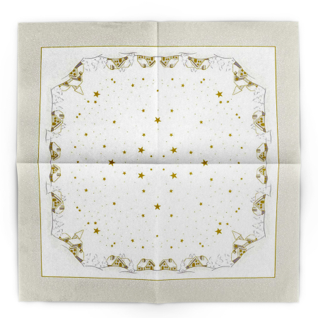 Unnepi Linclass asztali szalvetak Szilveszterre/Ujevre - Winterzauber / Teli varazs / 40 × 40 cm / 50 db [1]