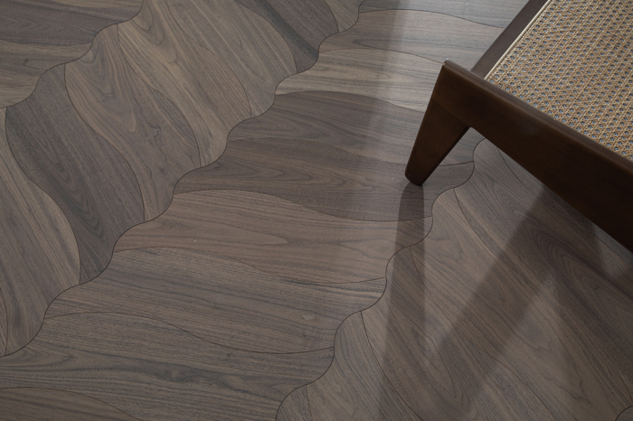 Parchet dublustratificat Cosy Art Wave, model Big Leaf, nuc american, wire brushed, 600×195 mm, parchetdecor.ro [4]