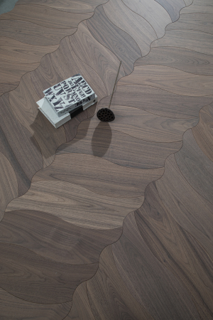 Parchet dublustratificat Cosy Art Wave, model Big Leaf, nuc american, wire brushed, 600×195 mm, parchetdecor.ro [4]