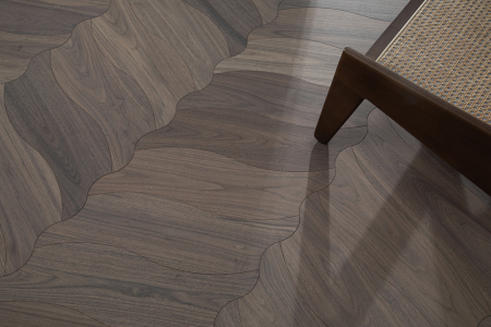 Parchet dublustratificat Cosy Art Wave, model Big Leaf, nuc american, wire brushed, 600×195 mm, parchetdecor.ro [3]