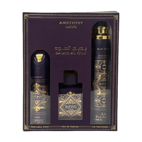 Parfumuri unisex - Bade'e Al Oud Amethyst Eau de Parfum 100ml + Deodorant Spray 200ml + Air Freshener 300ml