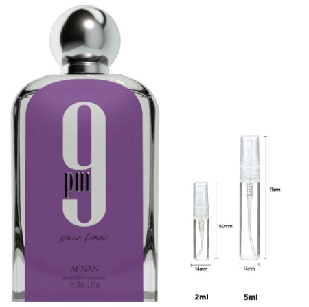 Brand - Sticluță transparentă reutilizabilă cu spray și capac pentru Afnan 9 PM Women EDP