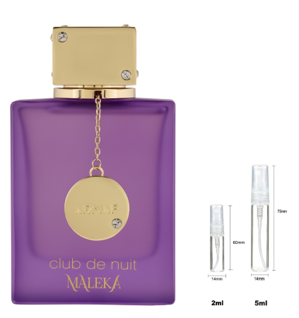 Brand - Sticluță transparentă reutilizabilă cu spray și capac pentru  Armaf Club De Nuit Maleka EDP