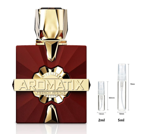 Mostre Reincarcabile - Sticluță transparentă reutilizabilă  cu  spray  și  capac  pentru  Aromatix Carnal Desire French Avenue