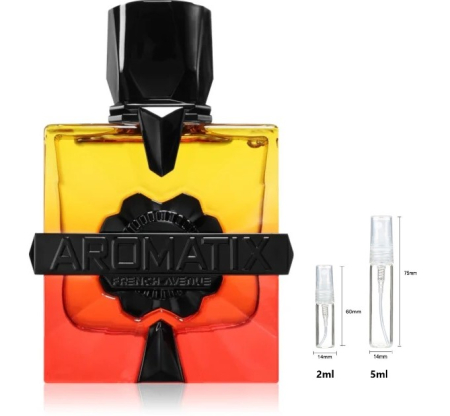 Mostre Reincarcabile - Sticluță transparentă reutilizabilă  cu  spray  și  capac  pentru Aromatix Forbidden Fruit French Avenue