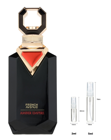 Brand - Sticluță transparentă reutilizabilă cu spray și capac pentru  French Avenue Amber Empire Men EDP