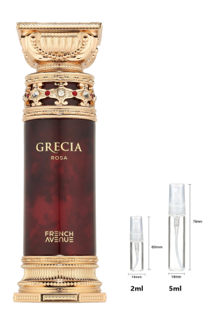 Mostre Reincarcabile - Sticluță transparentă reutilizabilă  cu  spray  și  capac  pentru Grecia Rosa  French Avenue