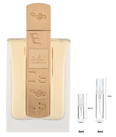 Brand - Sticluță transparentă reutilizabilă cu spray și capac pentru Lattafa Angham Unisex EDP