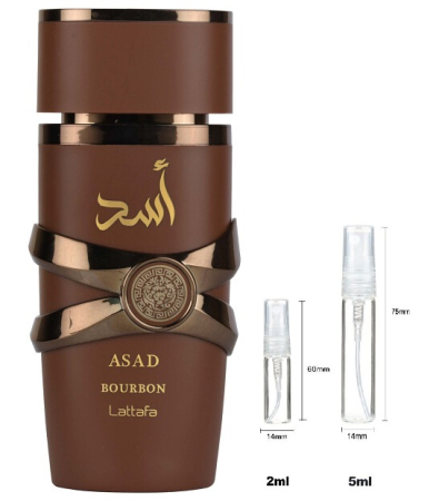 Brand - Sticluță transparentă reutilizabilă cu spray și capac pentru  Lattafa Asad Bourbon Men EDP