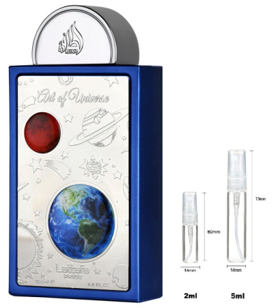 Brand - Sticluță transparentă reutilizabilă cu spray și capac pentru Lattafa Pride Art Of Universe Unisex EDP