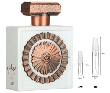 Brand - Sticluță transparentă reutilizabilă cu spray și capac pentru Lattafa Pride Nebras Elixir Unisex EDP