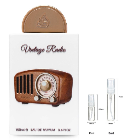 Lattafa - Sticluță transparentă reutilizabilă cu spray și capac pentru  Lattafa Pride Vintage Radio Unisex EDP