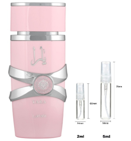 Brand - Sticluță transparentă reutilizabilă cu spray și capac pentru Lattafa Yara Women EDP