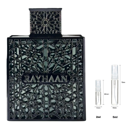 Produse - Sticluță transparentă reutilizabilă cu spray și capac pentru Rayhaan Obsidian Men EDP