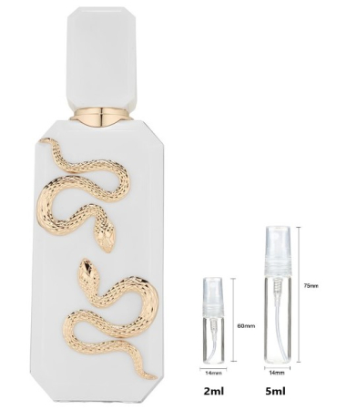 Mostre Reincarcabile - Sticluță transparentă reutilizabilă  cu  spray  și  capac  pentru Veneno Bianco  French Avenue