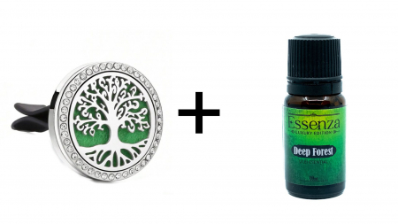 Difuzor arome cu clips - Copacul vietii + Essenza Deep Forest