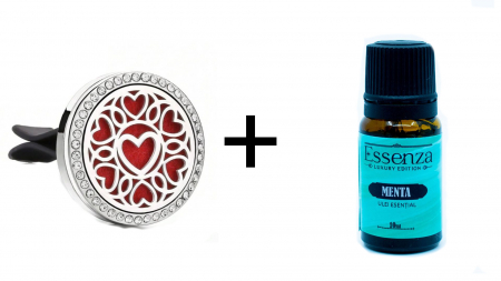 Difuzor arome cu clips - Mandala cu inima + Essenza Menta