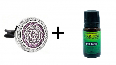 Difuzor arome cu clips - Mandala + Essenza Deep Forest