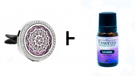 Difuzor arome cu clips - Mandala + Essenza Lavanda