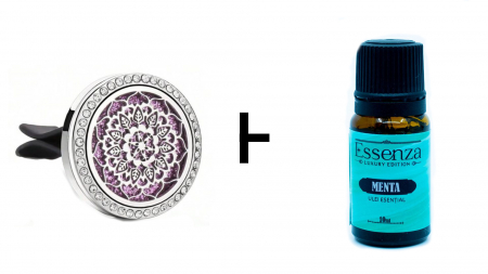 Difuzor arome cu clips - Mandala + Essenza Menta