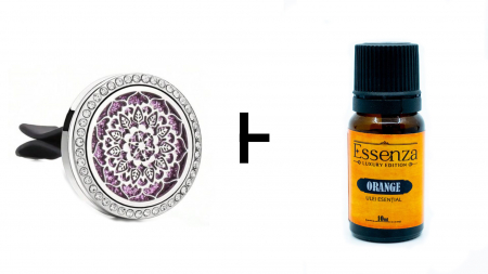 Difuzor arome cu clips - Mandala + Essenza Orange