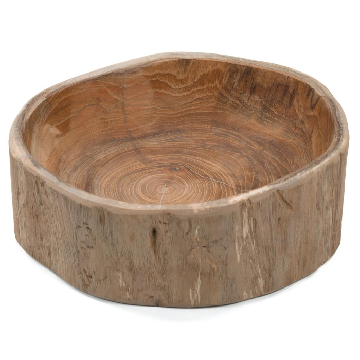 Bol din lemn de TEAK 28x27 cm - ideal pentru fructe - decorativ - lucrat manual [2]