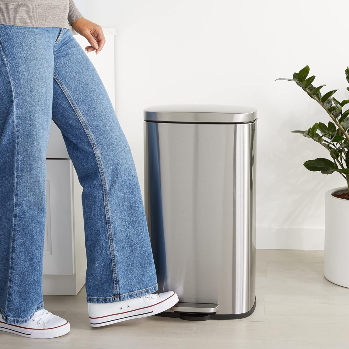 Cos cu pedala pentru deseuri periculoase MUELLEIMER dreptunghiular- 63.50x35x30 - 30 litri - inox satinat [3]