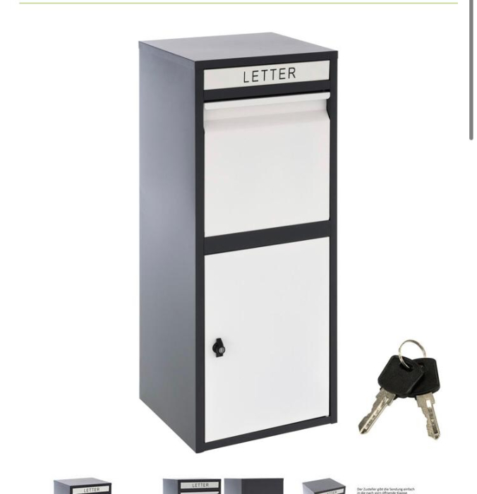 Cutie postala KIM - pentru colete  - culoare negru / alb - dimensiuni 102 x 41 x 38 cm - vopsit electrostatic [3]