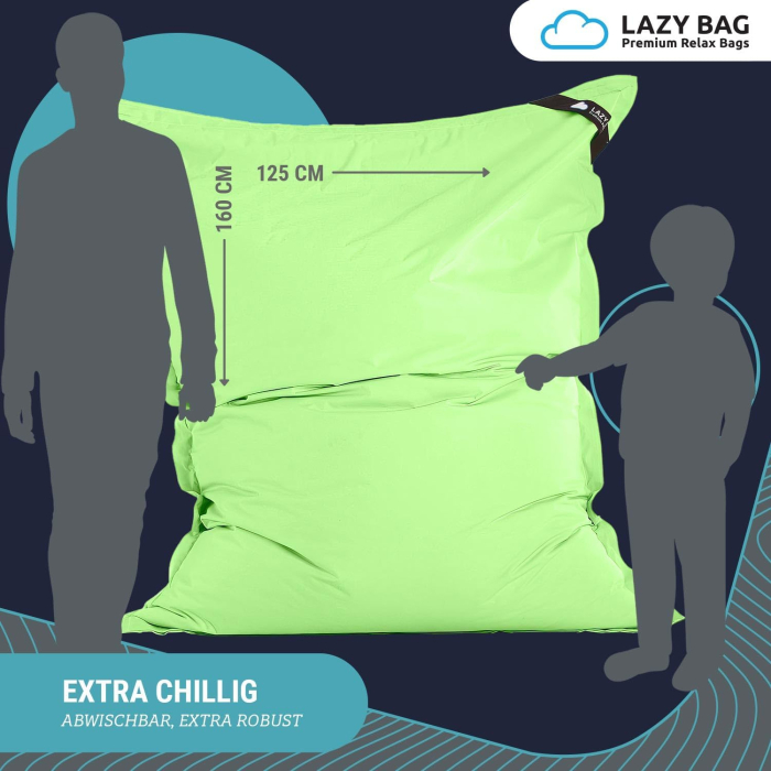 Fotoliu puf gigant XL 160x125 cm LAZY BAG cu 300 litri umplutura de perle EPS - INDOOR / OUTDOOR - ergonomie perfecta, usor de intretinut [6]