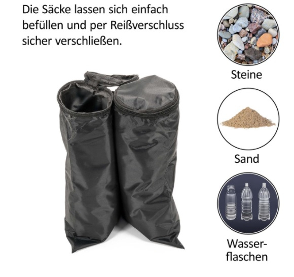 Greutate sustinere pavilion - tip geanta - umplere cu apa sau nisip - impermeabil, set 4 buc [3]