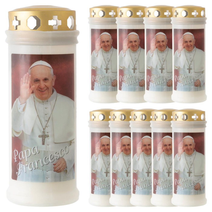 Lumanare alba LUMINO L40 tip candela - Papa Francisc - dimensiune 17x6,5 cm [3]