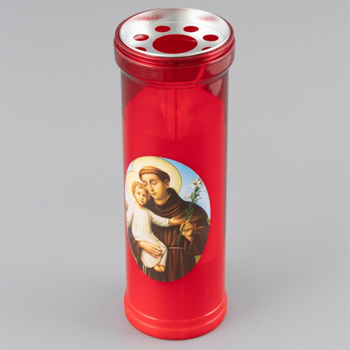 Lumanare rosie tip candela - ST. Antonio - dimensiune 19.5x6.5 cm [4]