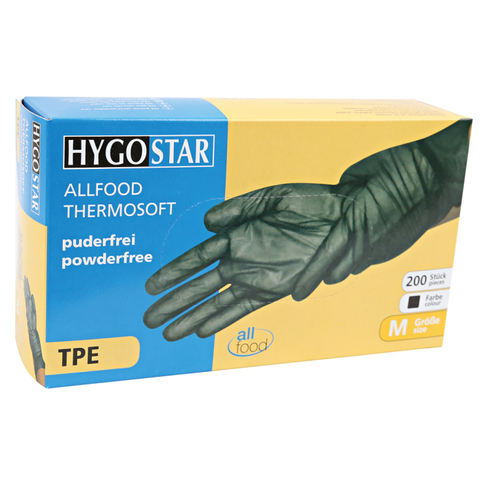 Manusa de unica folosinta ALLFOOD Thermosoft din TPE (elastomer termoplastic) marime XL - fara pudra - culoare negru - 200 buc [2]